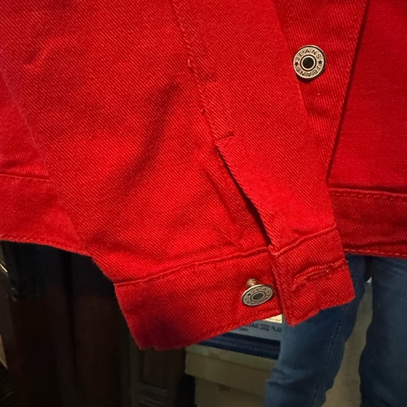 2 - Red Jean Lightweight Jacket - Picture 2 of 9